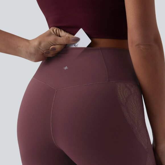 Halara SoftlyZero™ High Waisted Crossover Pocket Yoga Biker Shorts 5'' UPF50 - Picture 3 of 7